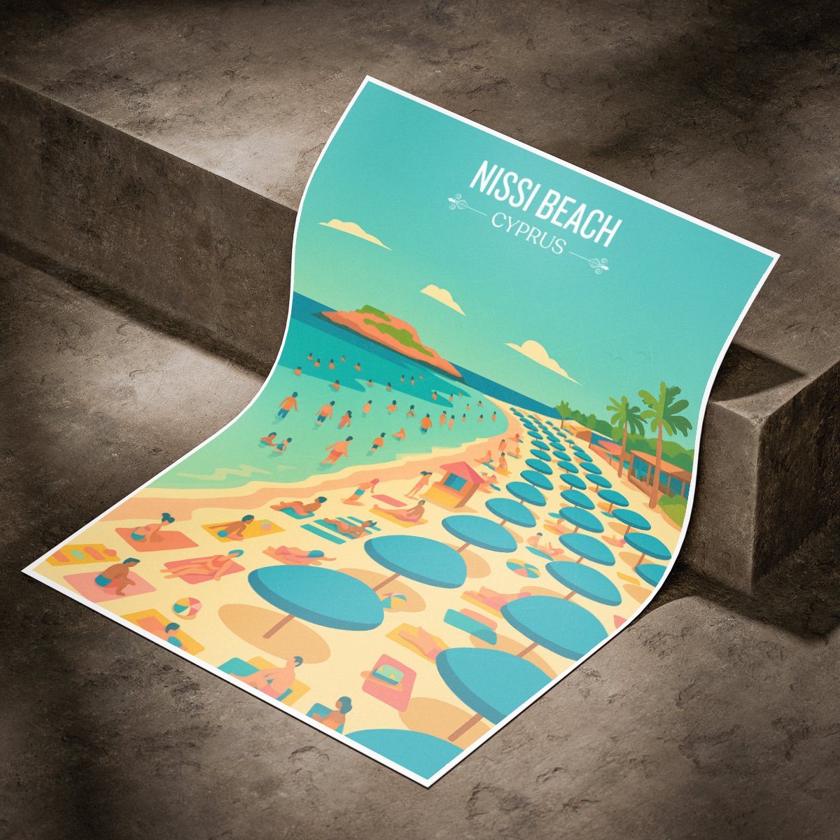 Nissi Beach - Cyprus - Travel Wall Art Print - Art Print - Travel Art Poster