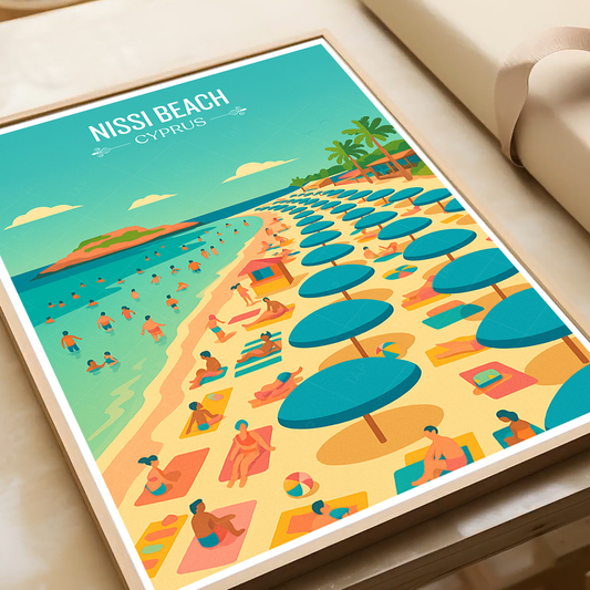 Nissi Beach - Cyprus - Travel Wall Art Print - Art Print - Travel Art Poster