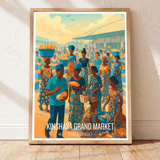 Kinshasa travel poster – artwork presentation view 1