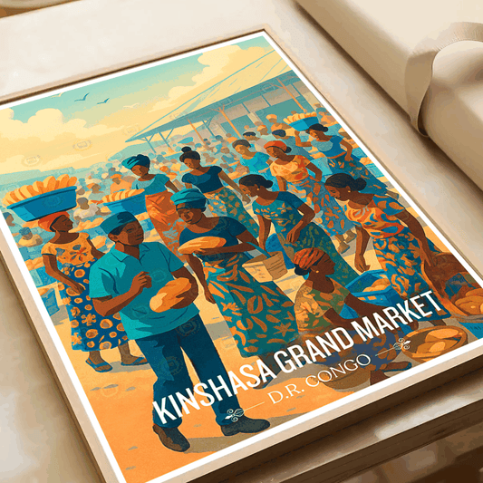 Kinshasa travel poster – artwork presentation view 2