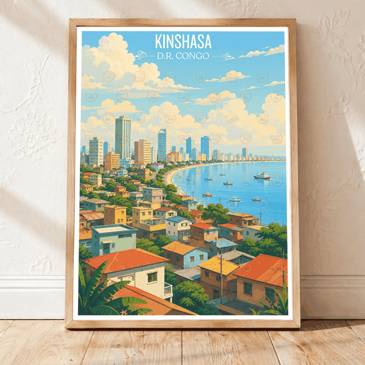 Kinshasa travel poster – artwork presentation view 1