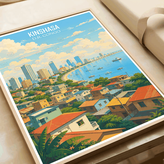 Kinshasa travel poster – artwork presentation view 2