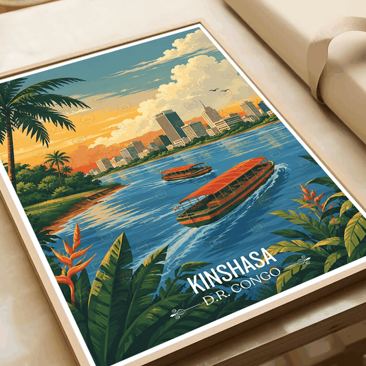 Kinshasa travel poster – artwork presentation view 2