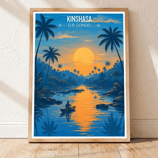 Kinshasa travel poster – artwork presentation view 1