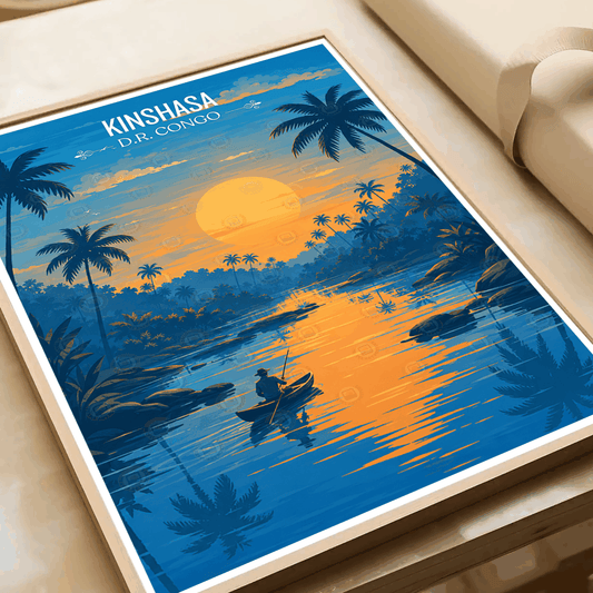 Kinshasa travel poster – artwork presentation view 2