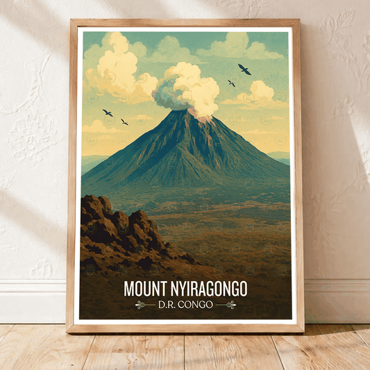 Mount Nyirangongo travel poster – artwork presentation view 1