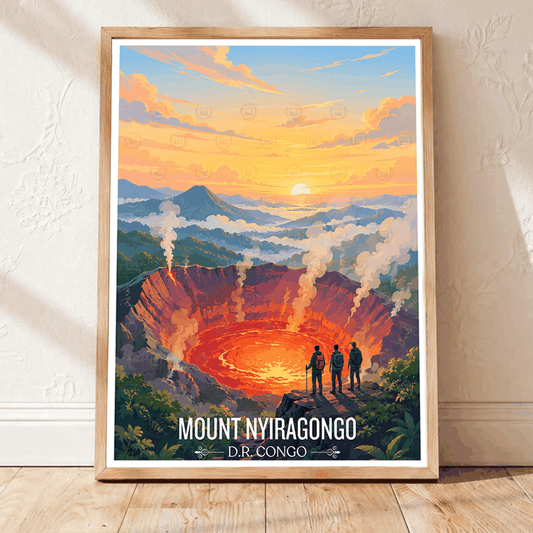 Mount Nyirangongo travel poster – artwork presentation view 1