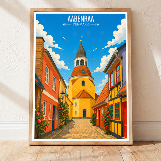 Aabenraa - Denmark - Travel Poster Vintage Style Wall Art Print - Art Print - Travel Art Poster