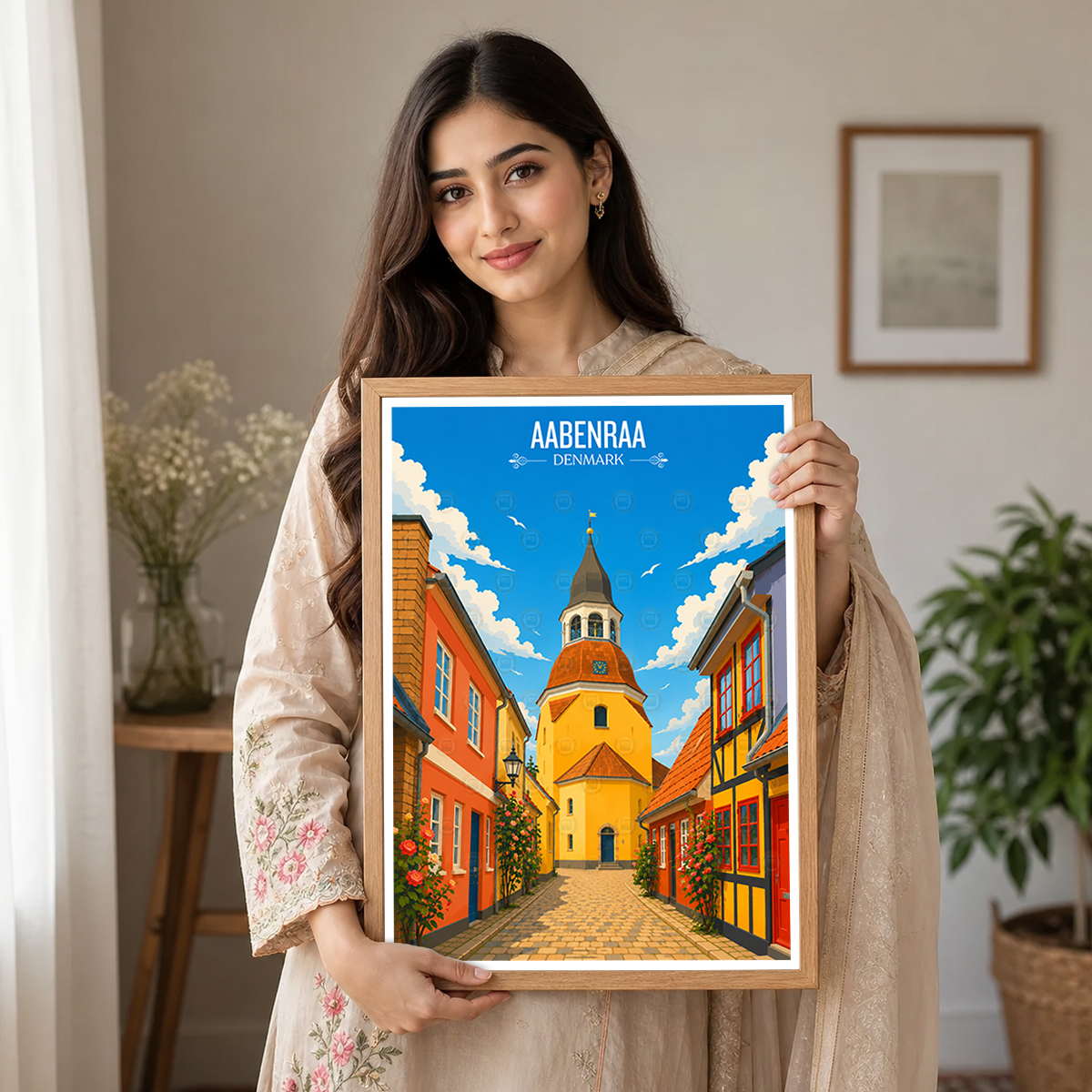 Aabenraa - Denmark - Travel Poster Vintage Style Wall Art Print