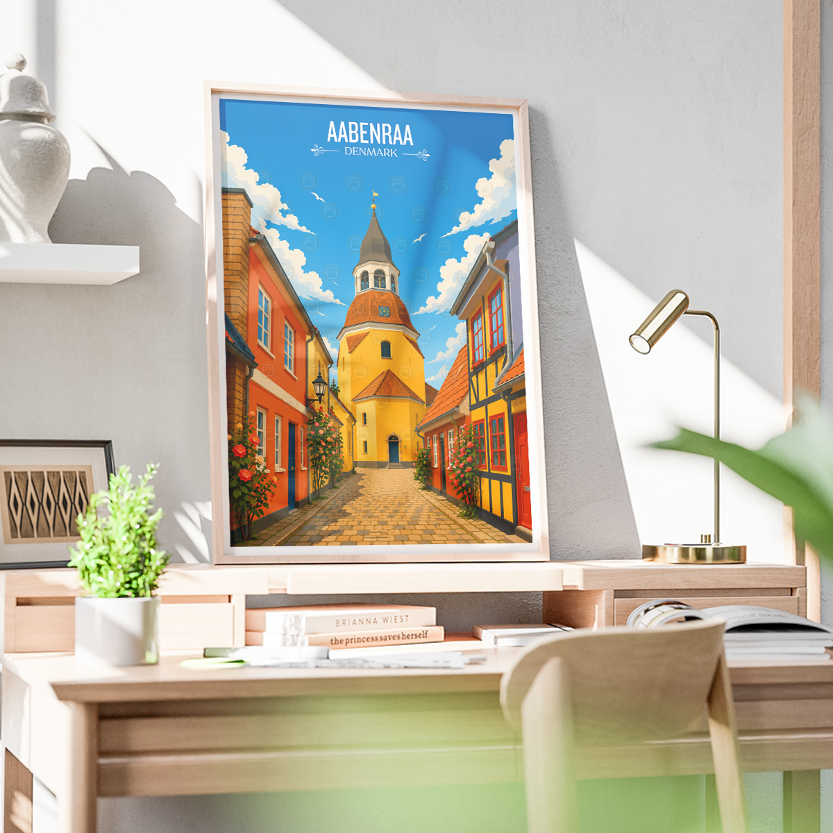 Aabenraa - Denmark - Travel Poster Vintage Style Wall Art Print