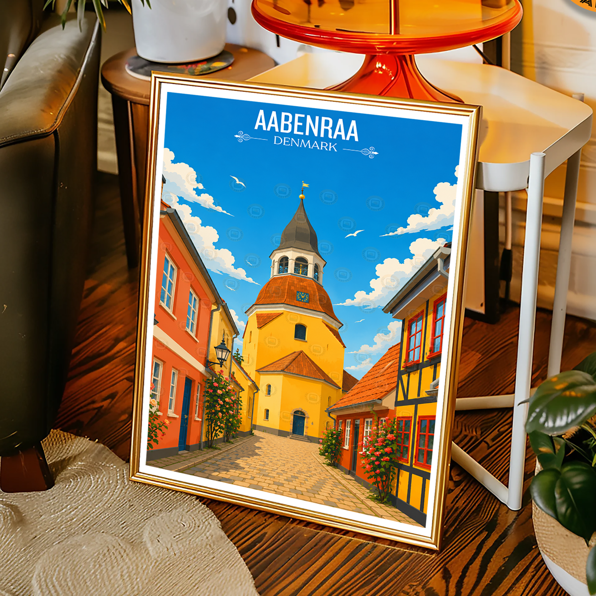Aabenraa - Denmark - Travel Poster Vintage Style Wall Art Print