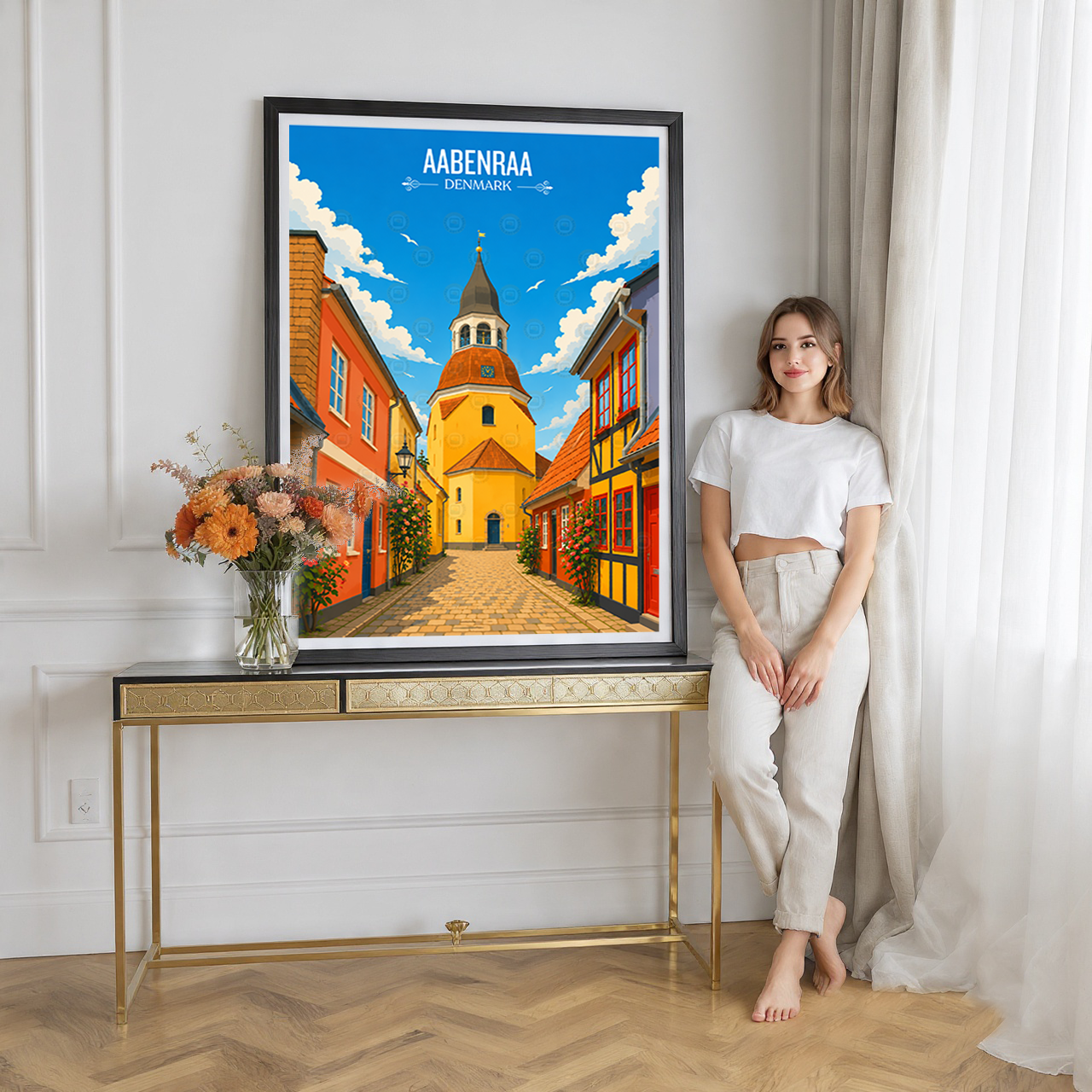 Aabenraa - Denmark - Travel Poster Vintage Style Wall Art Print
