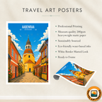 Aabenraa - Denmark - Travel Poster Vintage Style Wall Art Print