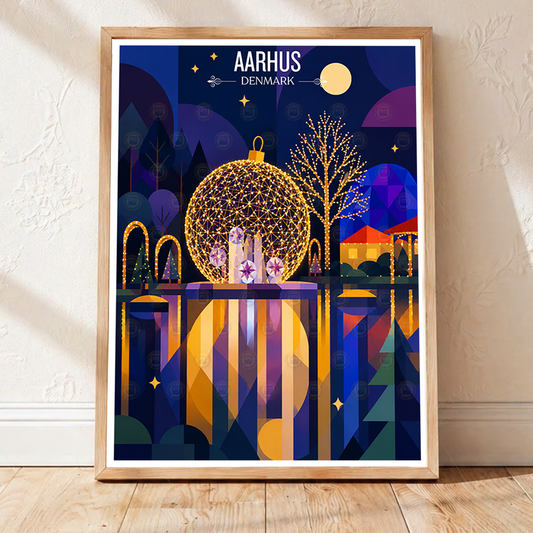 Aarhus - Denmark - Travel Poster Vintage Style Wall Art Print - Art Print - Travel Art Poster