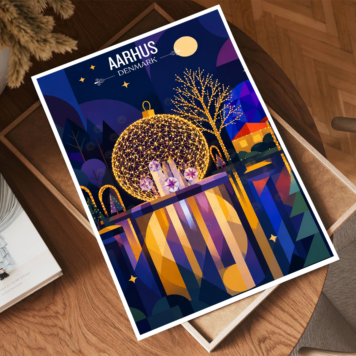 Aarhus - Denmark - Travel Poster Vintage Style Wall Art Print