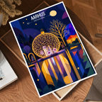 Aarhus - Denmark - Travel Poster Vintage Style Wall Art Print