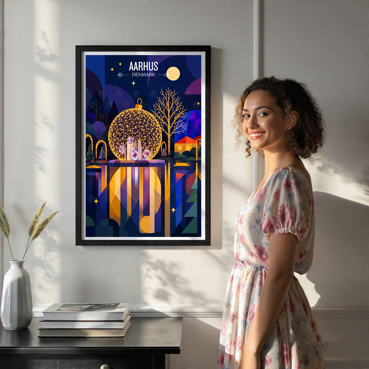 Aarhus - Denmark - Travel Poster Vintage Style Wall Art Print