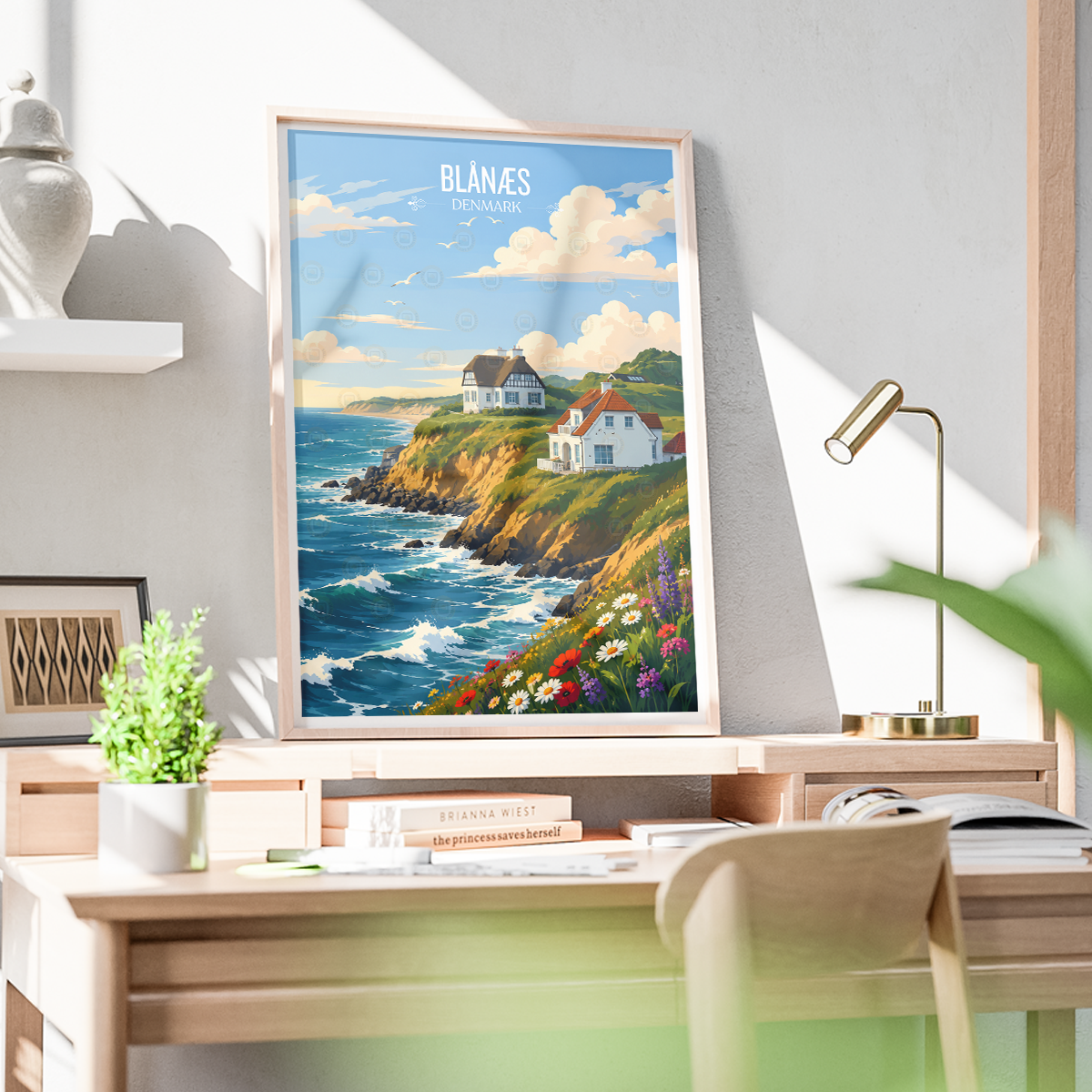 Blånæs - Denmark - Travel Poster Vintage Style Wall Art Print