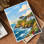Blånæs - Denmark - Travel Poster Vintage Style Wall Art Print