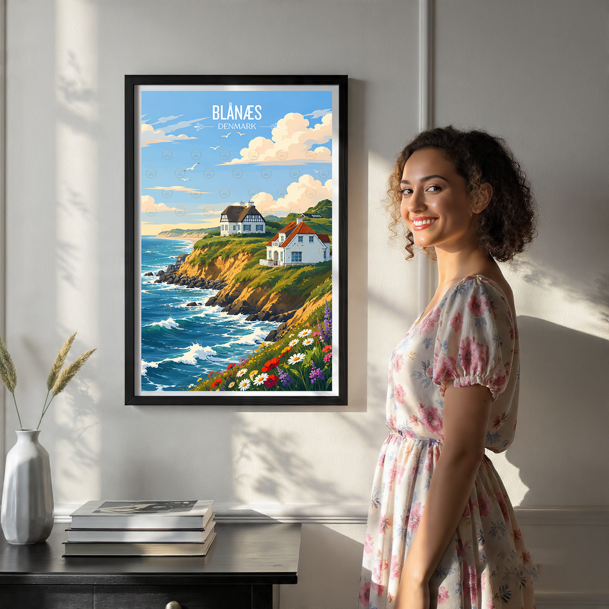 Blånæs - Denmark - Travel Poster Vintage Style Wall Art Print