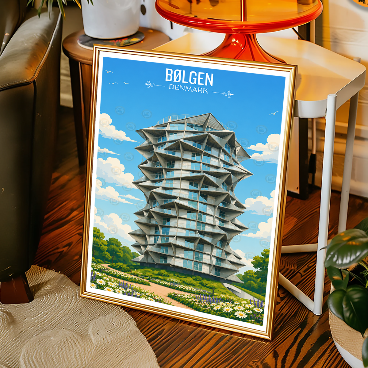 Bølgen - Denmark - Travel Poster Vintage Style Wall Art Print