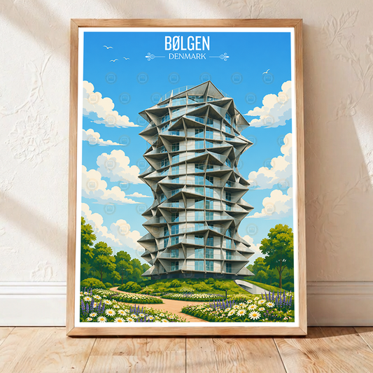 Bølgen - Denmark - Travel Poster Vintage Style Wall Art Print - Art Print - Travel Art Poster