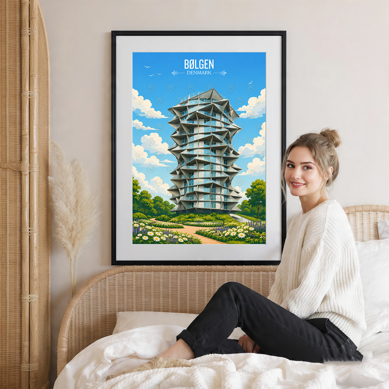 Bølgen - Denmark - Travel Poster Vintage Style Wall Art Print