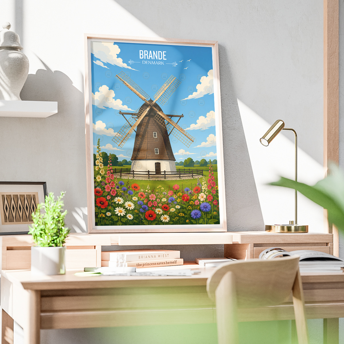 Brande - Denmark - Travel Poster Vintage Style Wall Art Print