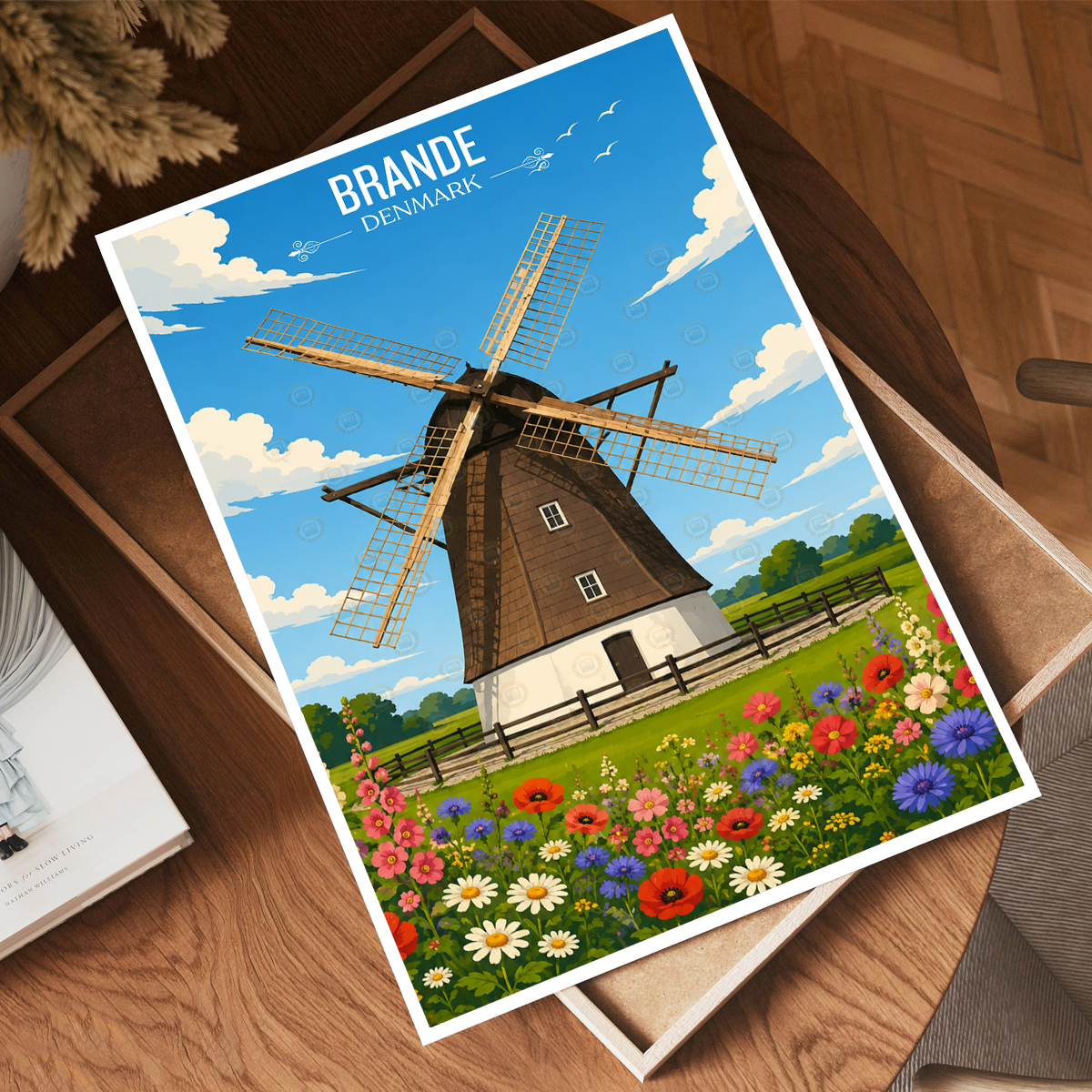 Brande - Denmark - Travel Poster Vintage Style Wall Art Print