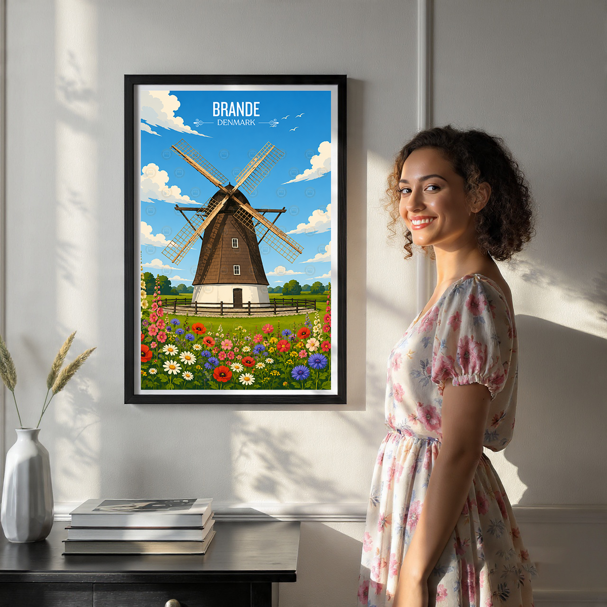 Brande - Denmark - Travel Poster Vintage Style Wall Art Print