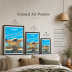 Copenhagen - Denmark - Travel Poster Vintage Style Wall Art Print