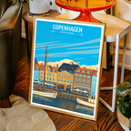 Copenhagen - Denmark - Travel Poster Vintage Style Wall Art Print