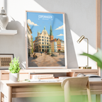 Copenhagen - Denmark - Travel Poster Vintage Style Wall Art Print