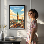 Copenhagen - Denmark - Travel Poster Vintage Style Wall Art Print