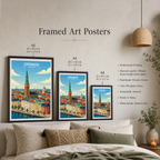 Copenhagen - Denmark - Travel Poster Vintage Style Wall Art Print