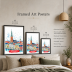 Copenhagen - Denmark - Travel Poster Vintage Style Wall Art Print