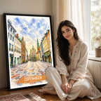 Copenhagen - Denmark - Travel Poster Vintage Style Wall Art Print