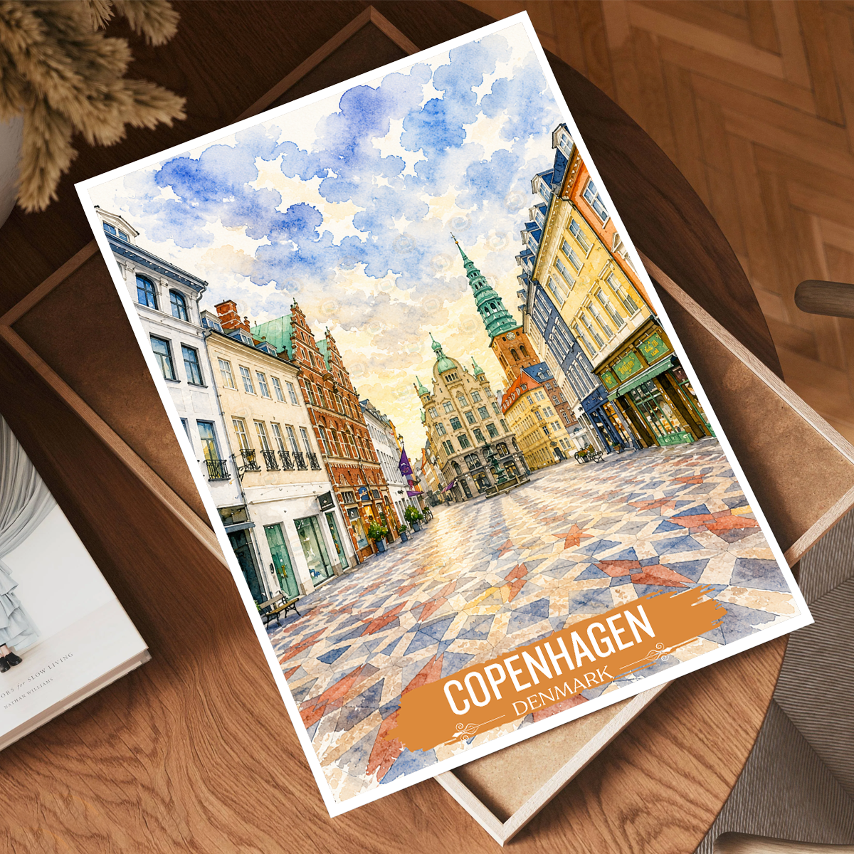 Copenhagen - Denmark - Travel Poster Vintage Style Wall Art Print