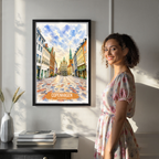 Copenhagen - Denmark - Travel Poster Vintage Style Wall Art Print