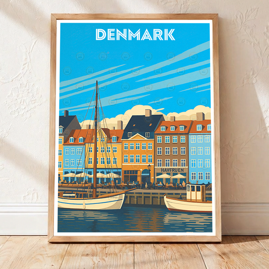 Denmark - Travel Poster Vintage Style Wall Art Print - Art Print - Travel Art Poster