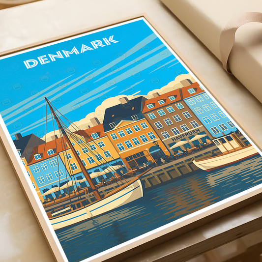 Denmark - Travel Poster Vintage Style Wall Art Print - Art Print - Travel Art Poster
