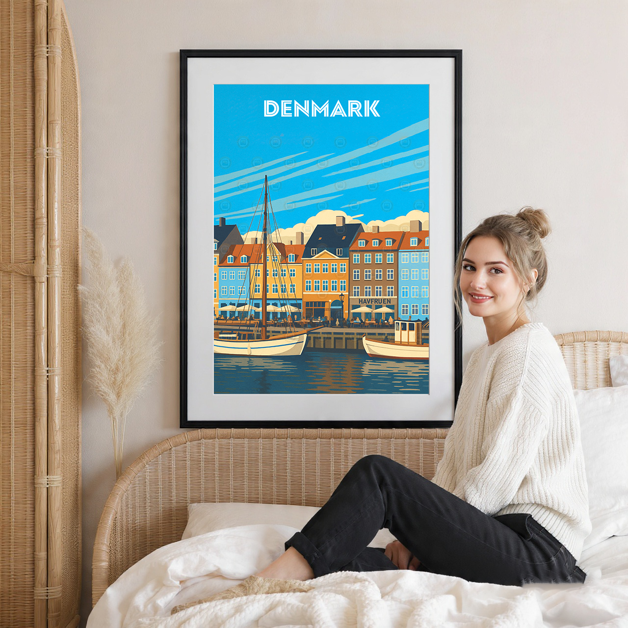 Denmark - Travel Poster Vintage Style Wall Art Print