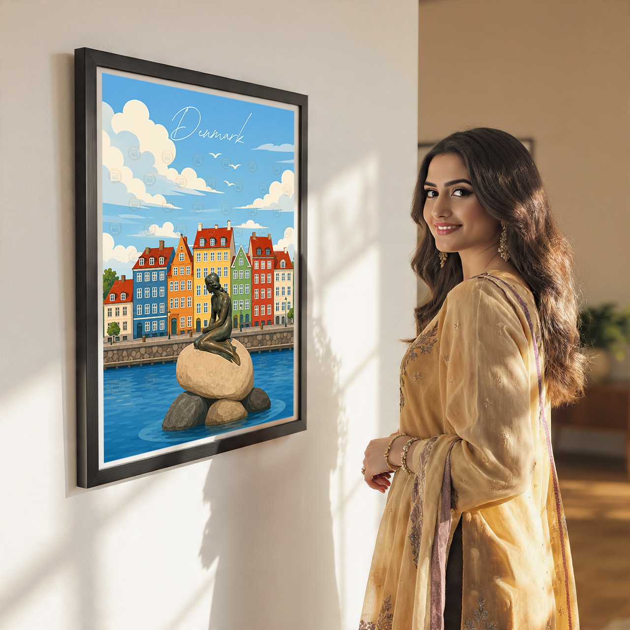 Denmark - Travel Poster Vintage Style Wall Art Print