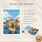 Denmark - Travel Poster Vintage Style Wall Art Print