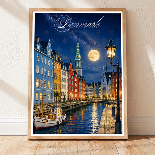Denmark - Travel Poster Vintage Style Wall Art Print - Art Print - Travel Art Poster