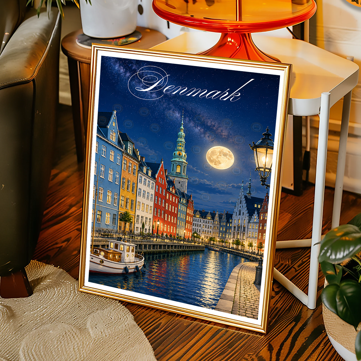 Denmark - Travel Poster Vintage Style Wall Art Print