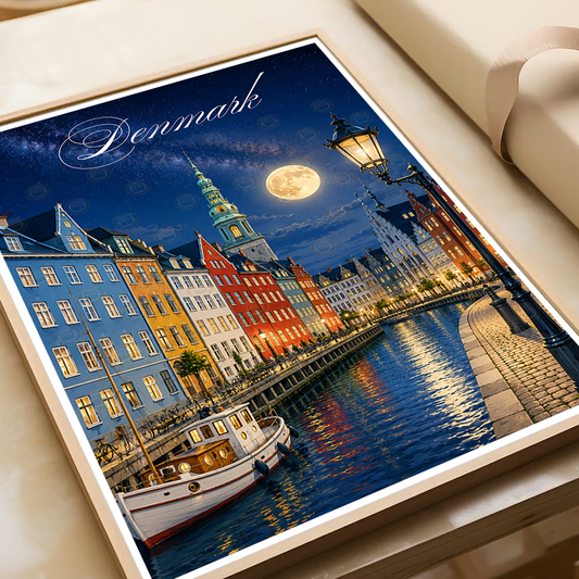 Denmark - Travel Poster Vintage Style Wall Art Print - Art Print - Travel Art Poster