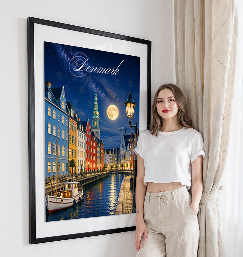 Denmark - Travel Poster Vintage Style Wall Art Print