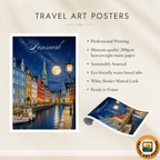 Denmark - Travel Poster Vintage Style Wall Art Print