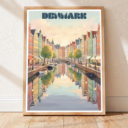 Denmark - Travel Poster Vintage Style Wall Art Print - Art Print - Travel Art Poster